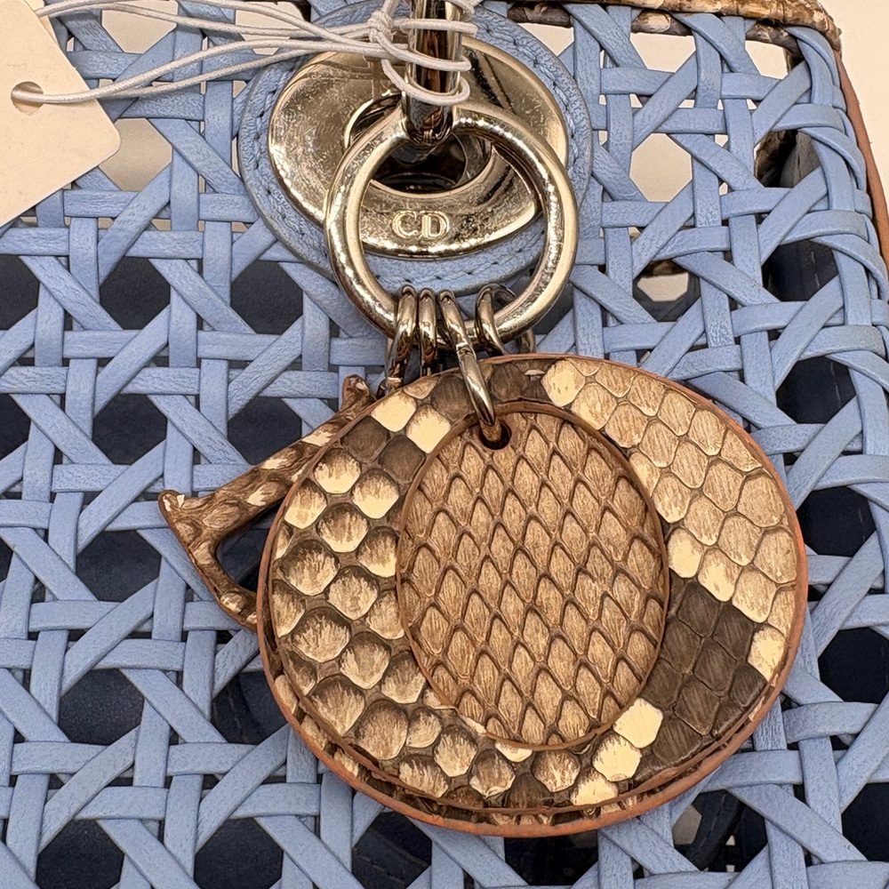 Dior Woven Lady Dior with Python Trim - image 6